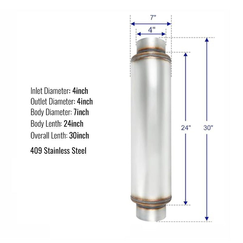 4" Stainless Steel Muffler | Diesel Exhaust Generic