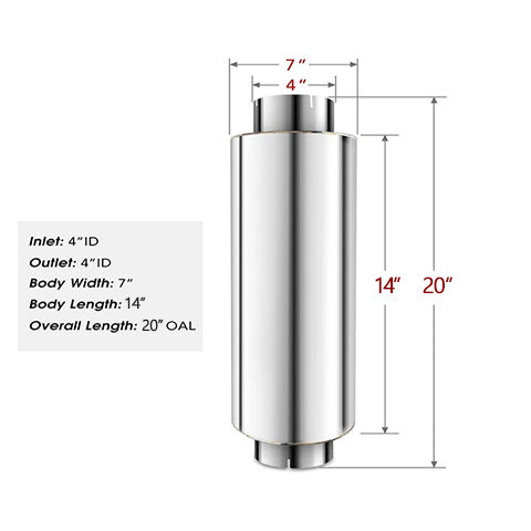 4" Stainless Steel Muffler | Diesel Exhaust Generic