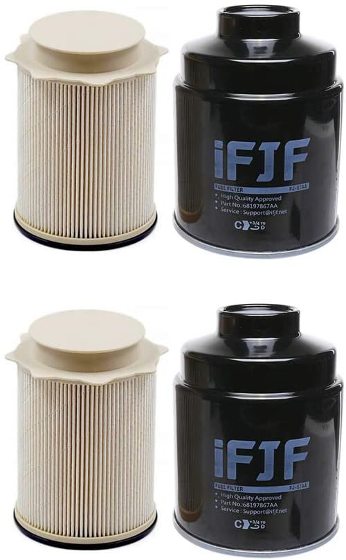 iFJF Fuel Filter Water Separator Set for Dodge Ram 2500 3500 4500 5500 6.7L | 68197867AA 68157291AA Set of 2